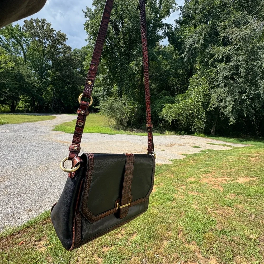 Brahmin Carina Tuscan With Gold Toned hardware Cross Body Purse